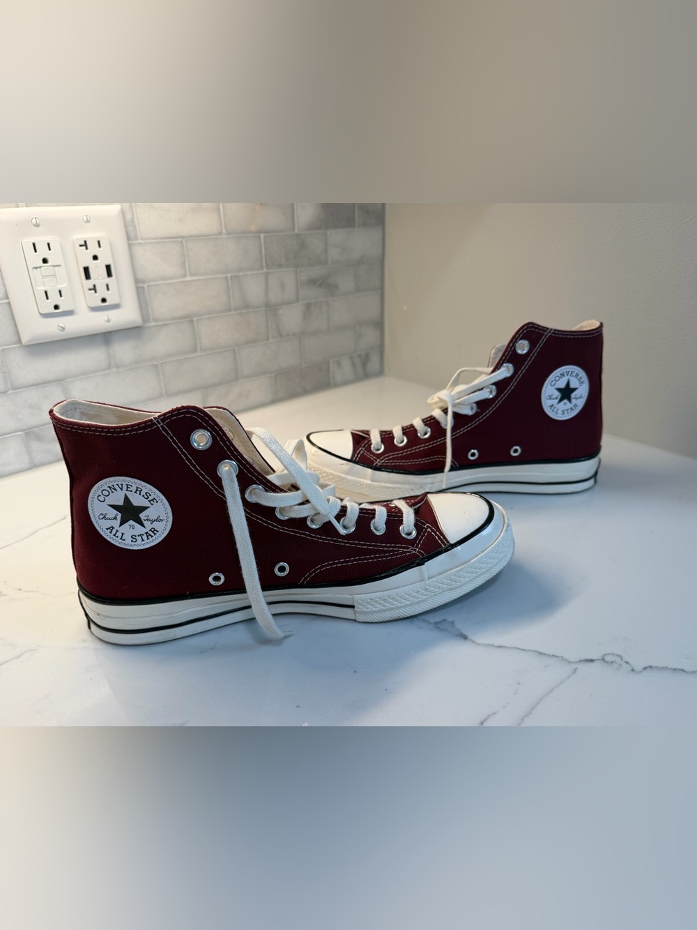 Converse Chuck Taylor All Star High-Top Sneakers dark Red - M 8.5 / W 10.5 - Picture 6 of 11